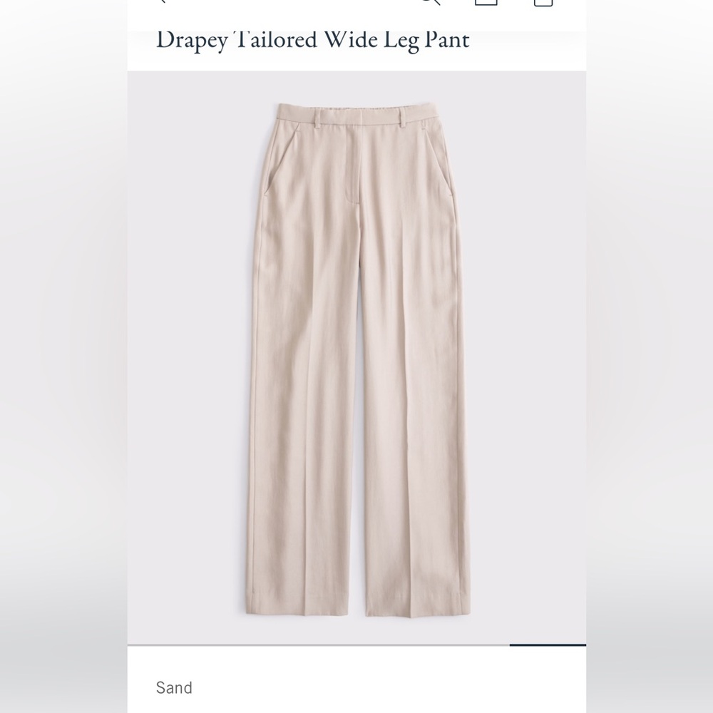 Abercrombie drapey tailored wide leg pants curve love 28 sand